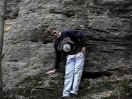 Geoff Whitlock deciding not to rock climb.